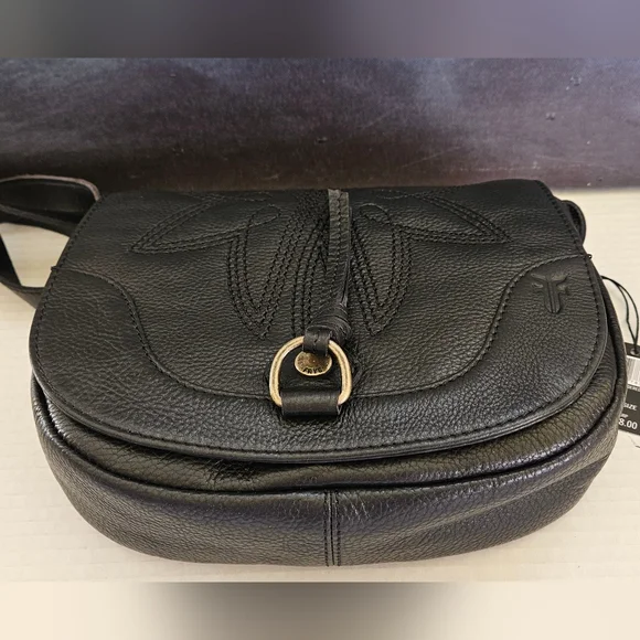 FRYE Black Pebble Saddle Crossbody Bag NWT - Picture 15 of 16